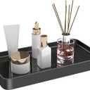 YUMORE Counter Organizer for Bathroom Decor,Bathroom Organizer Countertop,Tempered Glass Storage Shelves, Makeup Tray for Vanity & Bathtub (1 Tier-Pro Max)