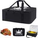 BBQ Blanket for Resting Meat 21in, Leak-Proof Insulated Meat Resting Bag, SmokingMeat Insulated Bag for Brisket/Beef/Pork Shoulder/Turkey, Gifts Smoker Accessories Gift for Men (Black)