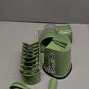 SUSTEAS Rotary Cheese Grater with Handle - Vegetable Shredder with 5 Well-designed Blades & Strong Suction Base,Round Mandoline Slicer & Food Chopper for Kitchen,with Blade Storage Box(Retro Green)