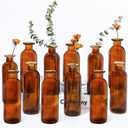 Patelai Set of 12 Glass Bud Vases Small Bud Vase in Bulk Mini Flower Vase for Wedding Reception Vintage Decorative Home Decor Housewarming Gift, 6.3 x 2.2 Inch (Brown 12 Pieces)