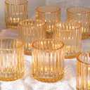Gold Large Votive Candle Holder Set of 8, Tea Lights Candle Holders for Wedding Table Centerpieces, Boho Decor, Home Dinner Birthday Party Decor, Bridal Shower and Holiday Decorations