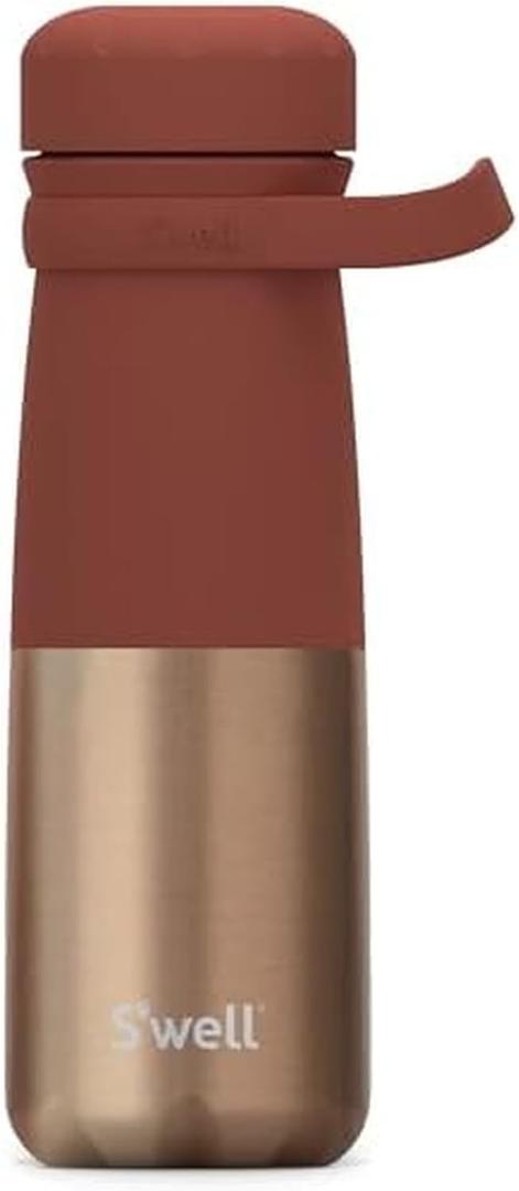 S'well Stainless Steel Traveler With Handle, 24oz, Mauve Pyrite, Triple Layered Vacuum Insulated Containers Keeps Drinks Cold for 40 Hours and Hot for 16, BPA Free, Easy Carrying On the Go