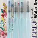 Pentel Arts Aquash Water Brush Assorted Tips, Pack of 4 (FRHBP4M)