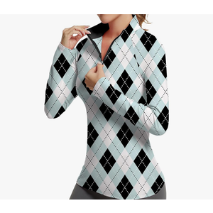 Golf Shirts for Woman UPF 50+ Sun Protection Quick Dry Lightweight Long Sleeve Polo Shirts for Woman Rash Guard Size XL