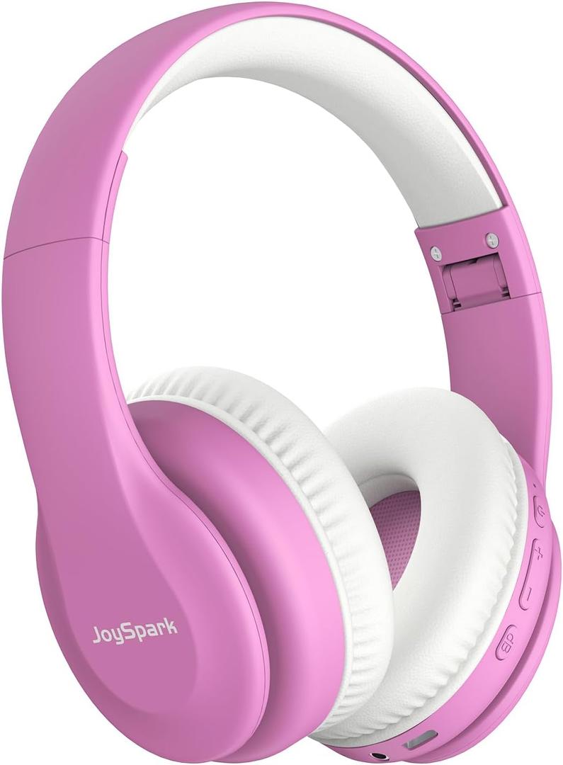 Kids Bluetooth Headphones, Lightweight Wireless Headphones for Kids, 85/94dB Volume Limited, 60 Hours Playtime, Bluetooth 5.3, Over-Ear Toddler Headsets with Built-in Mic-Pink