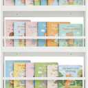 Wooden Kids Bookshelf, 3-Tier Wall Mount Shelf for Toys & Book Storage