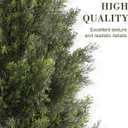 Outdoor Artificial Cedar Topiary Trees, 6FT Set of 2 UV-Resistant Potted Plants with Planter, Realistic Fake Trees for Porch, Garden, Balcony, Patio & Office Decor