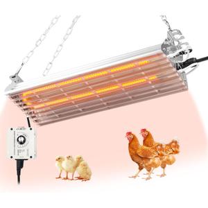 Safe Chicken Coop Heater 600W with Adjustable Thermostat, for Winter Chicken Warmth in 15 Sq Ft Coops, Waterproof & Tip-Over Protection Livestock Warmer