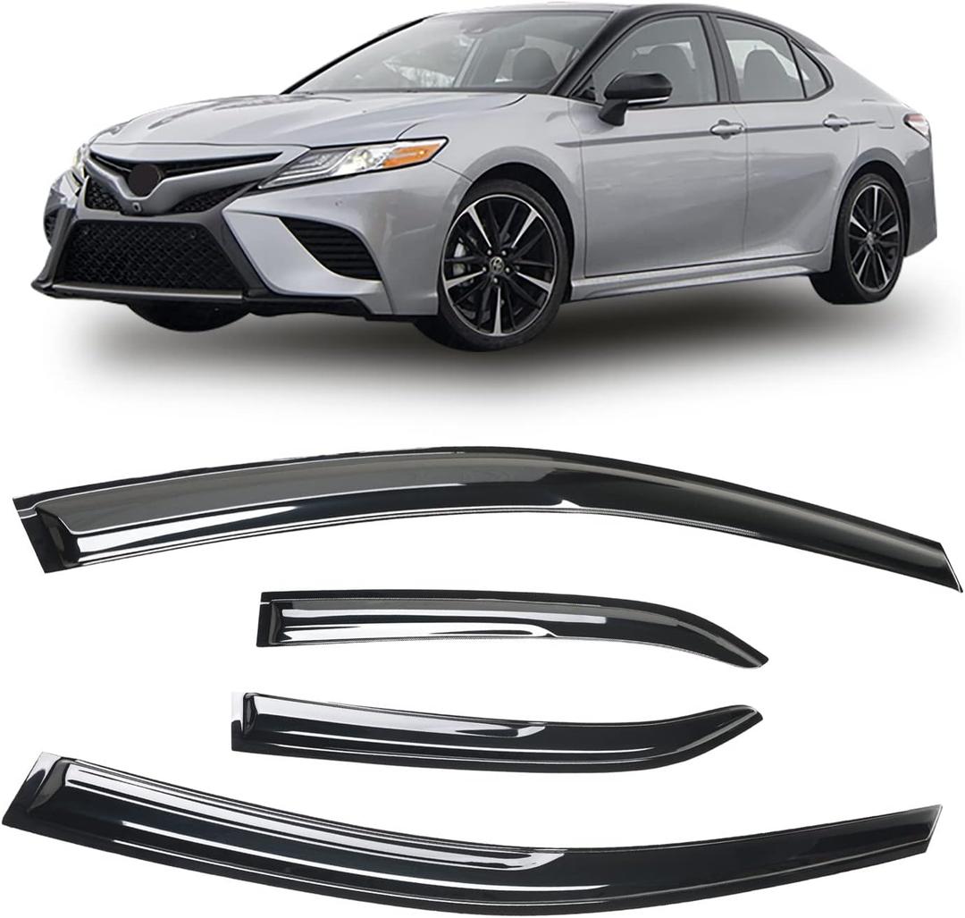Side Window Visor Vent Deflectors Rain Guards Designed for Toyota Camry 2018 2019 2020 2021 2022 2023 XV70 for All Trims L LE SE XLE XSE Hybrid 94311 (2018-2023 Toyota Camry)