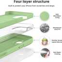 Vooii Compatible with iPhone 16 Pro Max Case, Liquid Silicone Upgrade [Camera Protection] [Soft Anti-Scratch Microfiber Lining] Shockproof Phone Case for iPhone 16 Pro Max 6.9 inch - Matcha