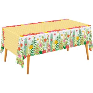 2 x Gatherfun Hawaiian Luau Party Supplies Set - Includes 2 Aloha-Themed Disposable Plastic Tablecloths,Tropical Party Decorations for BBQs, Tropical Parties, 54 x 108 Inch