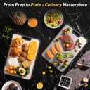 2 in 1 Pure Titanium Cutting Boards for Kitchen Non Toxic Chopping Board with Handle Large Big Small Kitchen Meat Butcher Block Not Stainless Steel Wood Bamboo Plastic Silicone Acrylic Teak Sink (Gray/Beige)