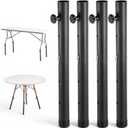 4 Pack Table Leg Extenders for Folding Tables Folding table risers for Fold Tables Straight/Bent Leg, 4 Levels/Heights Adjustable Risers, Reduces Stooped Work, RaiseTable Height, 3.6in | 6.77in |