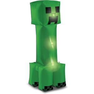 Minecraft Creeper Inflatable Lawn Decoration, Official Minecraft Party Decor, 4 Foot Inflating Creeper