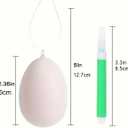 SBOQIXFM 24 Pcs DIY Easter Eggs Craft Kit with 4 Paint Pens, White Plastic Hanging Easter Eggs with Rope for Easter Decoration, Party Favors, DIY Crafts