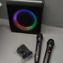 Karaoke Machine with 2 Wireless Rechargeable Microphones: Portable Bluetooth Speaker for Adults & Kids - PA System with Lights Supports TWS/TF Card/USB/AUX for Home Party