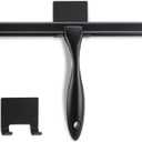 Shower Squeegee, 10-Inch Matte Black Squeegee, All-Purpose Stainless Steel Squeegee for Bathroom, Shower Doors, Mirrors, Tiles and Car Windows - 100% Streak Free