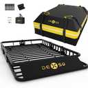 64" x 39" Universal Roof Rack Basket, 200 Lbs Capacity Rooftop Cargo Carrier Basket with 21 Cubic Feet (52" x 39" x 18") Waterproof Luggage Bag, for Suvs, Trucks, Vehiclesor Suvs, Trucks, Vehicles