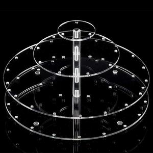 YestBuy Acrylic Cake Pop Display Stand , 30 Hole Clear Acrylic Lollipop Holder, 3 Tiered Round Cake Pop Holder For Weddings, Birthday Parties, Anniversaries Gift, Halloween Candy Decorative (Clear)