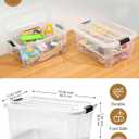 EOENVIVS 15L Clear Storage Bins with Lids, 4 Pack Stackable Plastic Storage Containers with Lids, Latching Storage Boxes and Organizer Bins for Closet, Toys, Crafts and Office