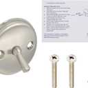 Bath Tub Waste Overflow Drain Trip Lever Face Plate for Bathtub with Matching Screws for Faceplate (Brushed Nickel)