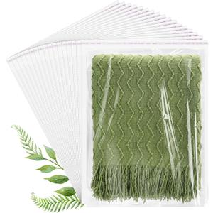 Cellophane Bags, 70 Pcs Resealable Clear Poly Bags for Clothes, Shirt Bag, Decorative Wrappers, Party Favors & Artwork(14x20)