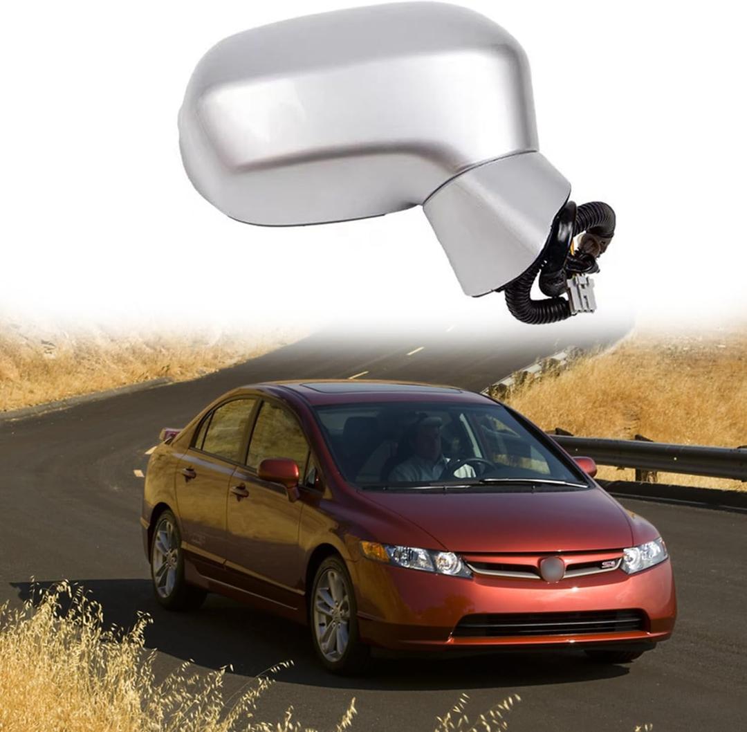 Passenger Side Mirror Assembly Fit for 2006 2007 2008 2009 2010 2011 HONDA CIVIC Car Rear View Mirror Side Mirror Replacement Lens Adjustment