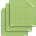 Nicapa 12x12 inch Standard Grip Cutting Mat for Cricut Maker 3/Maker/Explore 3/Air 2/Air/One (3 Pack) Standard Adhesive Sticky Green Quilting Replacement Cut Mats