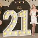 Mixifox 21 Light up Numbers 4 Feet Tall, 21 Marquee Numbers for Party, 21st Birthday Decorations for Her Him, Big 21 Sign with Light for Anniversary, Birthday Backdrop Decor