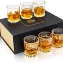 KANARS Crystal Whiskey Glasses, Mixed 10 Oz Scotch Glasses Set of 6, Rock Bar Tumblers 3 Patterns in Luxury Gift Box for Birthday, Anniversary, Housewarming, Father's Day and Wedding