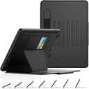 SEYMAC stock Case for iPad 9th/8th/7th Generation 10.2'', Strong Magnetic Auto Sleep Shockproof Case with Absorbing Multi-Angles Stand, Pen Holder, Card Slot (Black)