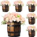 Cinnvoice 6 Pcs Wooden Centerpieces for Tables Baby Shower Decorations Tabletop Boxes Party Favor for Birthday Baby Shower Wedding Garden Tea Party (Wood Barrel)