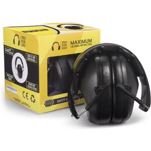 Pro For Sho 34dB NRR Hearing Protection Ear Muffs - Highest NRR in Compact Design, Ear Protection for Shooting, Mowing, Work (Standard, Black)