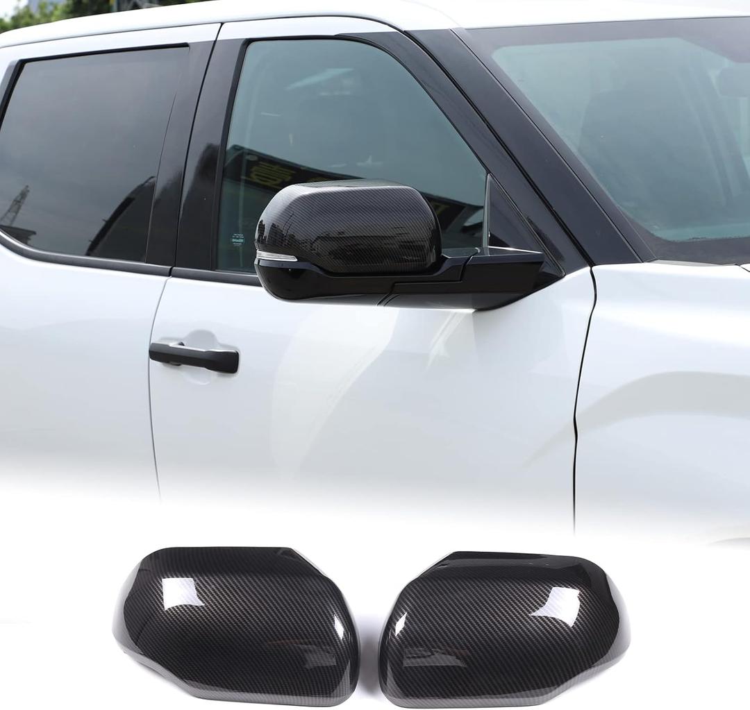 Car Door Rear View Mirror Cap Trim Cover Compatible with Toyota Tundra/Sequoia 2022-2025 Outside Side Rearview Mirror Protector Decoration ABS Accessories, Only Fit With Turn Signal Lights Version