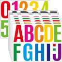 24 Sheets Letter Stickers Bulletin Board Letters Large 4 Inch Vinyl Alphabet Stickers Big ABC Numbers Peel and Stick for Poster Board Classroom Mailbox Crafts Window Door Decoration (Colorful)