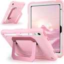 VOFUOE for iPad A16 Case 11th Generation 2025 11 Inch, for iPad 10th Generation Case 2022 10.9 Inch with Multi-Angle Dual Foldable Stand Pencil Holder 2 in 1 Hard Shockproof Protective Cover-Pink