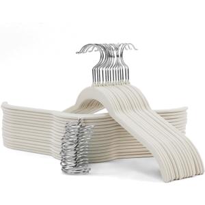 30 Pack Velvet Hangers for Clothes  Non-Slip Slim Flocked Shirt Hangers with 360 Swivel Hook, Space-Saving Felt Hanger for Coats, Sweaters, Tops, Blouses(Beige)