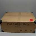 16'' High Sides XXXL All Stainless Steel Cat Litter Box with Lid,8'' Deep Metal Litter Box for Big Cats,Extra Large Litter Boxes with High Wall Enclosure,Anti-Leakage,Never Absorbs Odors,Non-Sticky