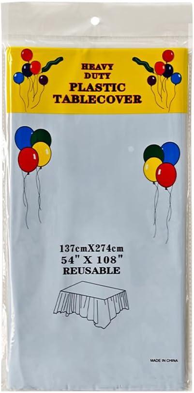 2 Pack Plastic Tablecloths Disposable Table Covers Plastic Table Cloths for BBQ Picnic Birthday Wedding Parties Waterproof Oil-Proof Tablecloth Light Weight Light Blue TableCover 54 x 108 in