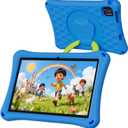 Kids Tablet, 10.1 inch Android 13 Tablet, 12GB+64GB, 1TB Expandable, 5G WiFi 6, BT 5.0, Quad-Core, 6000mAh, Dual Camera, AWAWA Parental Control Mode, Blue Light Eye Protection Screen with Case.