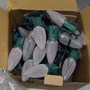 Brightown C9 Christmas String Lights Outdoor 50 Feet Led Christmas Lights, 50+1(Spare) Strawberry Bulbs Connectable UL Certified for Indoor Outdoor Roofline Patio Holiday Party Backyard Xmas Decor (Warm White)