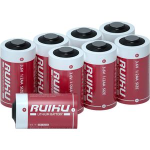 8 Pack ER14250 LS14250 3.6V Lithium Battery, 1/2AA Size 1200mAh Lithium Thionyl Chloride Battery(Li-SOCl2) CE/ROHS/UN38.3 Certified, Non-Rechargeable(ER14250-8 Count/T Type)