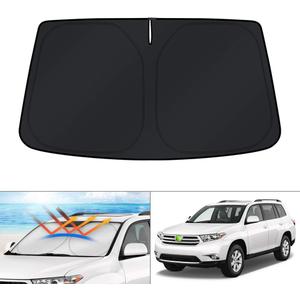 KUST Windshield Sun Shade for 2008-2010 2011 2012 2013 Toyota Highlander Accessories Custom Fit Sunshade Foldable Sun Protector Blocks UV Rays
