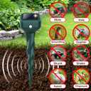 Mole Repellent Solar Powered, 8 Pack Snake & Skunk Repellent for Yard, IP 65 Waterproof Ultrasonic Deterrent Stakes, Get Rid for Rabbit, Gopher, Vole, Chipmunk, Deer, Groundhog for Lawns Garden
