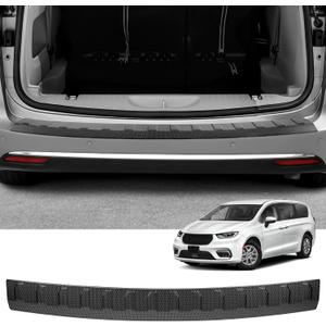YOJOJOCO Rear Bumper Protector Compatible with Chrysler Pacifica 2017-2025 Accessories Carbon Fiber Texture ABS Material Rear Bumper Guard Trunk Sill Protector (Exterior)