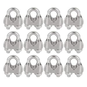 20PCS Cable Clamps 5/16 Stainless Steel Wire Cable Clamps M8 Wire Rope Clamp 5/16 inch Wires Rope Cables Clip Clamp Heavy Duty U Bolt Saddle (Silver)