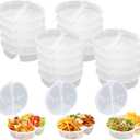 Reusable Snack Containers with Lids 20 PCS, Reusable Snacks Containers with Lids, Double Compartment Snack Containerses for Lunches Picnics Parties, Ideal for On-the-Go, Packs for Kids and Adults