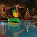 Hungdao 4ft Christmas Golf Cart Decoration Kit Christmas Inflatable Elf Duck PVC Blow Ups Elf Duck Fan Flag Tinsel Garlands Tinsel Streamers Reusable Outdoor Pool Floats Decoration for Parade Yard