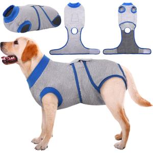 Kuoser Recovery Suit for Dogs Cats After Surgery, Professional Pet Recovery Shirt Dog Abdominal Wounds Bandages, Substitute E-Collar & Cone,Prevent Licking Dog Onesies Pet Surgery Recovery Suit (XL (Back:20.1-24.8'', Weight:42-75 LB)
