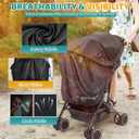 Orzbow Stroller Sun Shade Cover, Removable Stroller Shade Extender with Zip, Universal Canopy for Stroller Sun Protection, Breathable & Stable, Blocks 95% UV(UPF 50+)